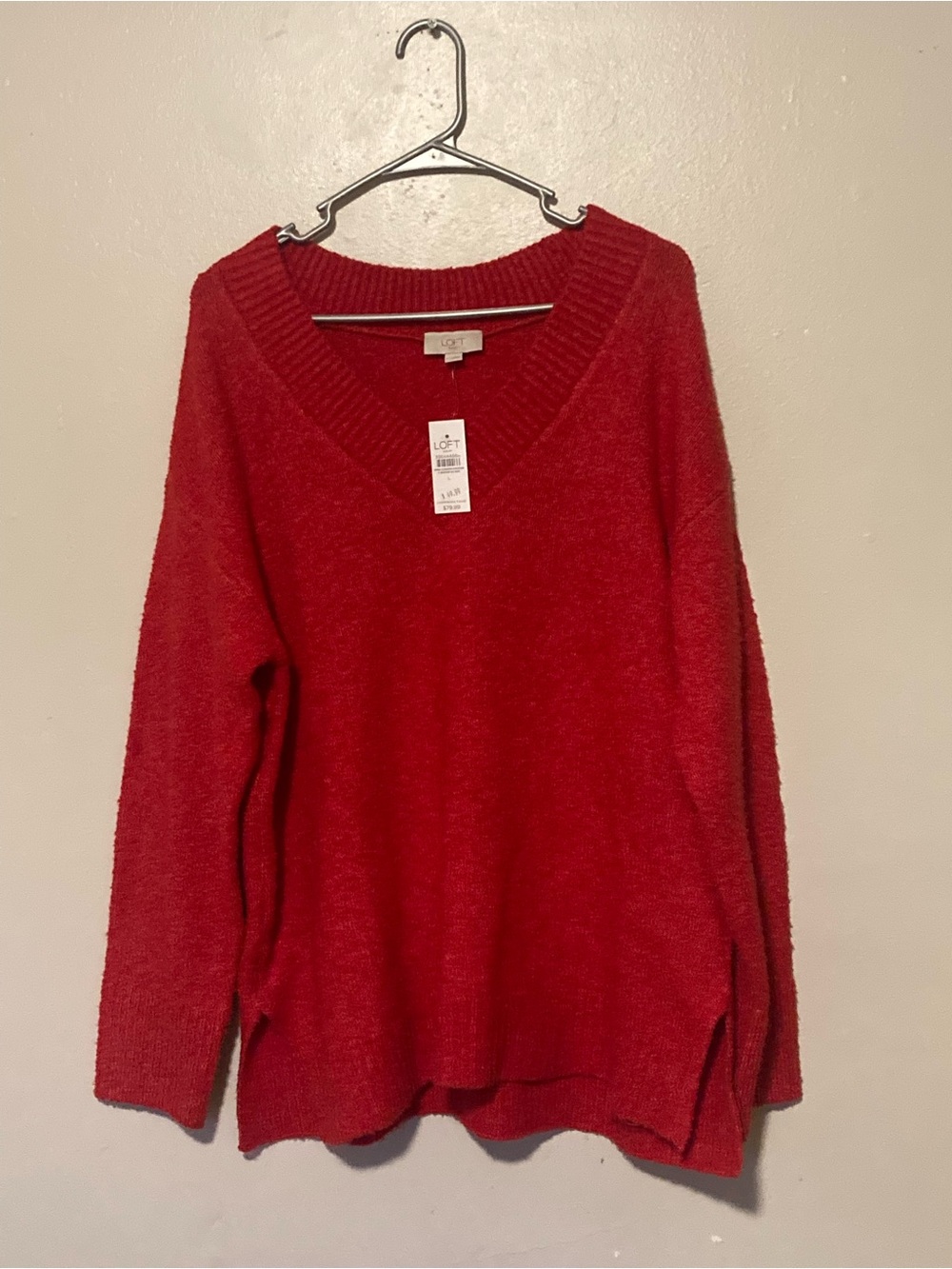 LOFT Red V-Neck Women's Sweater